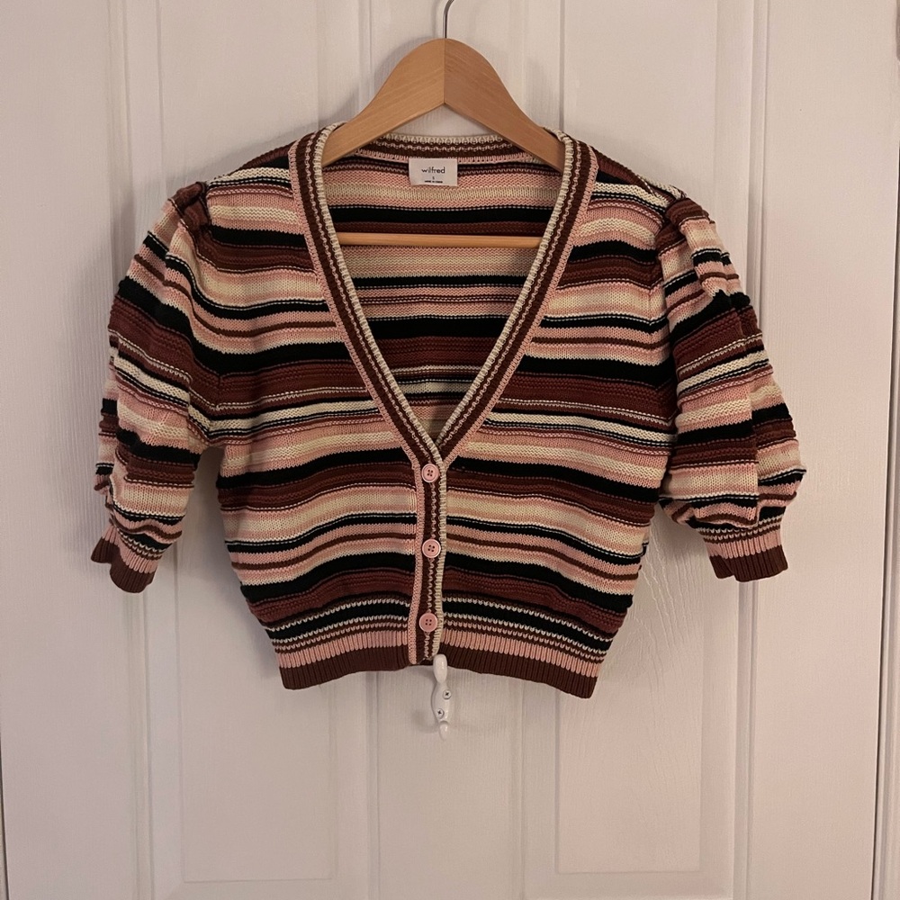 Short sleeve crop cardigan